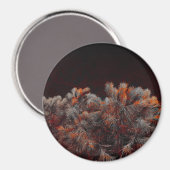 Digitale Kunst des Kiefernbaums mit orangefarbenen Magnet (Vorderseite/Rückseite)