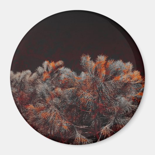 Digitale Kunst des Kiefernbaums mit orangefarbenen Magnet (Vorne)