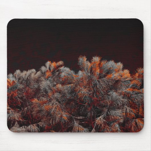 Digitale Kunst des Kiefernbaums mit orangefarbenen Mousepad (Vorne)