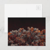 Digitale Kunst des Kiefernbaums mit orangefarbenen Postkarte (Vorne/Hinten)