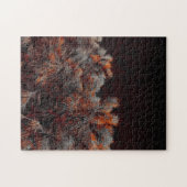 Digitale Kunst des Kiefernbaums mit orangefarbenen Puzzle (Horizontal)