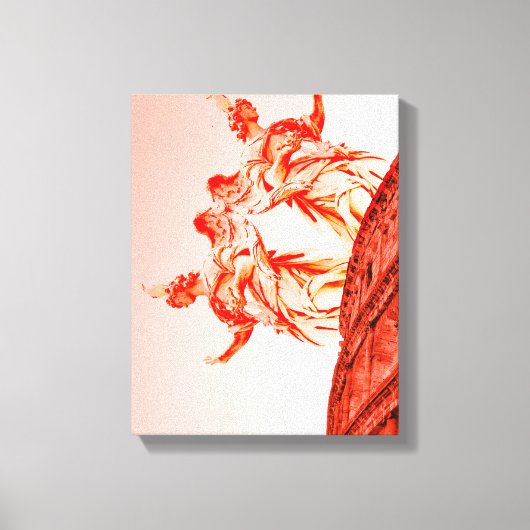 Digitale Kunst des Kolosseums und Statuen/Skulptur Leinwanddruck (Vorderseite)