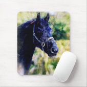 Digitale Kunst für das Schwarze Pferd Mousepad (Mit Mouse)