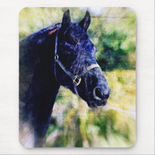 Digitale Kunst für das Schwarze Pferd Mousepad