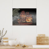 Digitale Kunst für Segelschiffe Poster (Küche)