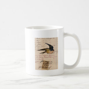 Digitale Kunst für Vintage Vögel und größere Papie Kaffeetasse