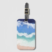 Digitale Kunst im aquamarinen und blauen Ozean Gepäckanhänger (Vorderseite Vertikal)