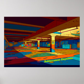 Digitale Kunst im Retro-Limousine Poster