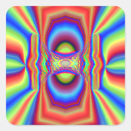 Digitale Kunst in Dimensionen Quadratischer Aufkleber (Vorderseite)