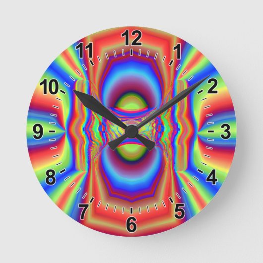 Digitale Kunst in Dimensionen Runde Wanduhr (Vorderseite)