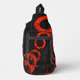 Digitale Kunst in Schwarz und Rot Crossbody Bag