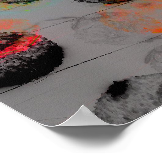 Digitale Kunst mit runden Pinselstrichen. Poster (Ecke)