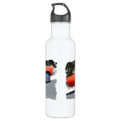 Digitale Kunst Orange Nova 1970er Trinkflasche (Rückseite)