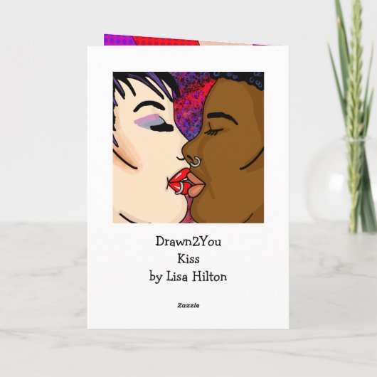 Digitale Kunst | Romantischer Kuss Karte (Rückseite)