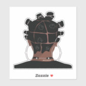 Digitale Kunst, Schwarze Frau Haarkunst Aufkleber (Blatt)