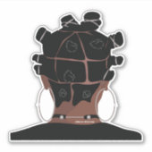 Digitale Kunst, Schwarze Frau Haarkunst Aufkleber (Vorderseite)