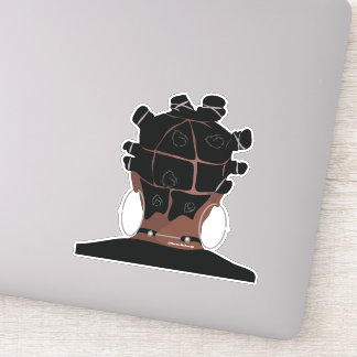 Digitale Kunst, Schwarze Frau Haarkunst Aufkleber