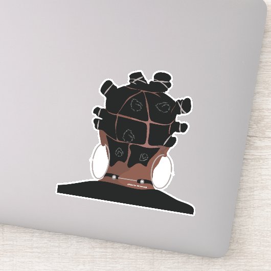 Digitale Kunst, Schwarze Frau Haarkunst Aufkleber (Detail)