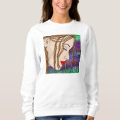 Digitale Kunst | Traurige Lady Deep in Thread | KÜ Sweatshirt (Vorderseite)