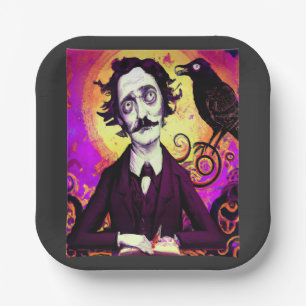Digitale Kunst Vintag Edgar Allan Poe Raven Pappteller