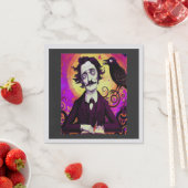 Digitale Kunst Vintag Edgar Allan Poe Raven Serviette (Beispiel)