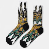 digitale Kunst Vögel Socken (Linkes Detail)