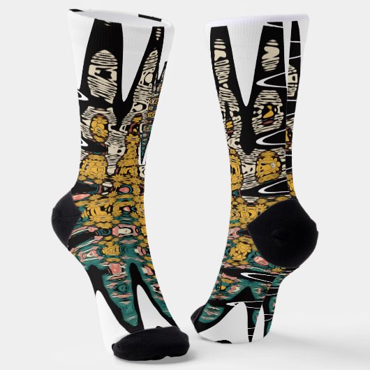 digitale Kunst Vögel Socken (Gewinkelt)
