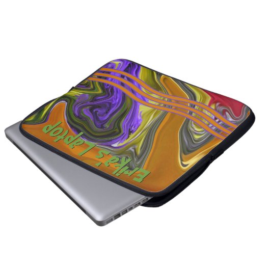 Digitale Kunst von Funky Liquid Wave Laptopschutzhülle (Vorne Knopf)