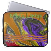 Digitale Kunst von Funky Liquid Wave Laptopschutzhülle (Vorderseite)