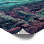 Digitale Kunstdarstellung eines Flusses und Mondes Poster (Ecke)