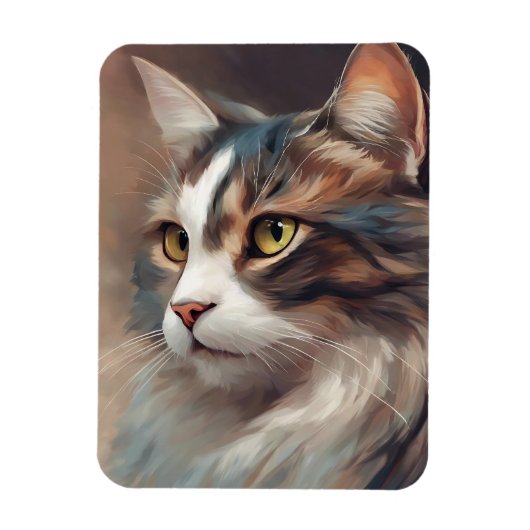 Digitale Kunstkatze 718 Magnet (Vertikal)