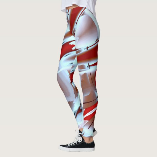 Digitale Lackvergrößerung mit Schwarzweiß Leggings (Links)