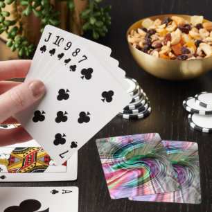 Digitale leuchtende, farbige Pinselstriche der S-K Spielkarten