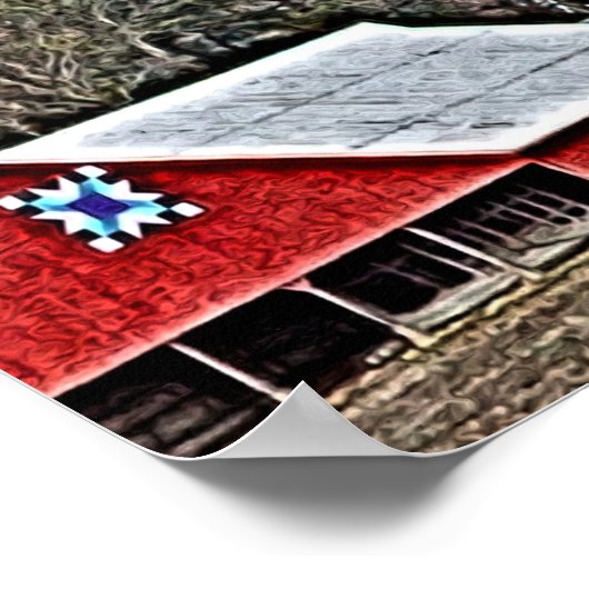 Digitale Malerei aus rotem Barn Poster (Ecke)