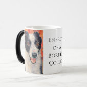 Digitale Malerei eines Border Collie-Porträts Verwandlungstasse (Vorderseite Links)