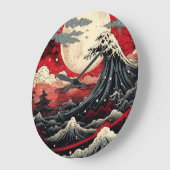 Digitale Malerei im japanischen Kunststil Große Wanduhr (Winkel)
