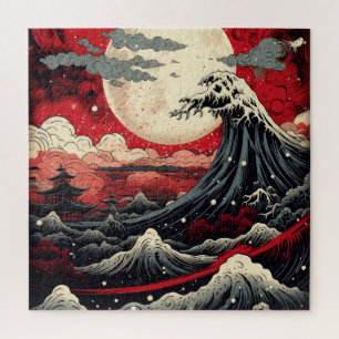 Digitale Malerei im japanischen Kunststil Puzzle