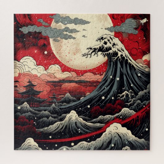 Digitale Malerei im japanischen Kunststil Puzzle (Vertikal)