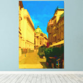 Digitale Malerei in Bukarest Leinwanddruck (Insitu (Holzboden))
