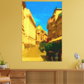 Digitale Malerei in Bukarest Leinwanddruck (Insitu (Wohnzimmer))