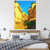 Digitale Malerei in Bukarest Leinwanddruck (Insitu (Schlafzimmer))