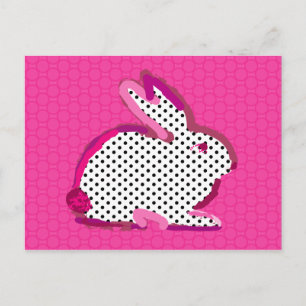 Digitale Malerei "Pink Kaninchen" Postkarte