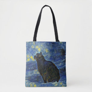 Digitale Malerei Shambhala-Katze in Vincent Van Go Tasche