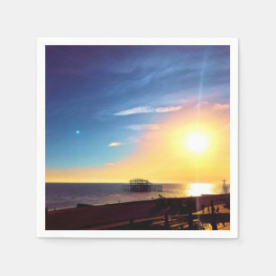 Digitale Malerei - Sonnenuntergang über dem West P Serviette