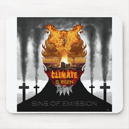 Digitale Malerei über den Klimawandel. Mousepad (Vorne)