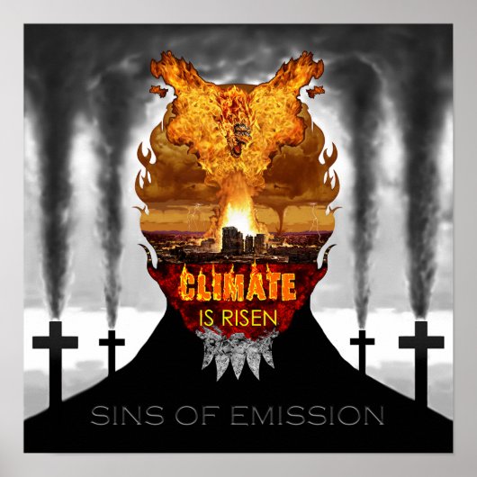 Digitale Malerei über den Klimawandel. Poster (Vorne)