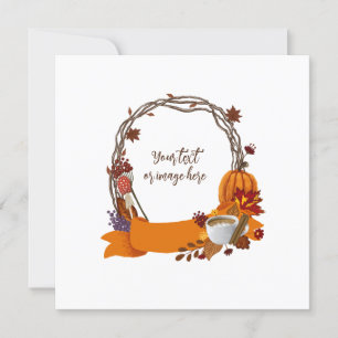 Digitale Malkarte für Fall Wreath Feiertagskarte