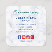 Digitale Marketing-Visitenkarte der Kreativagentur Quadratische Visitenkarte (Rückseite)