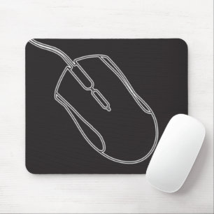 Digitale Mausform Schwarz-Weiß Mousepad