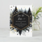 Digitale Minimalistisch verzauberte Waldhochzeit Save The Date (Stehend Vorderseite)